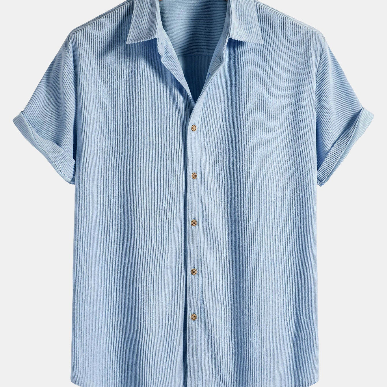 Corduroy Button Short Sleeve Shirt