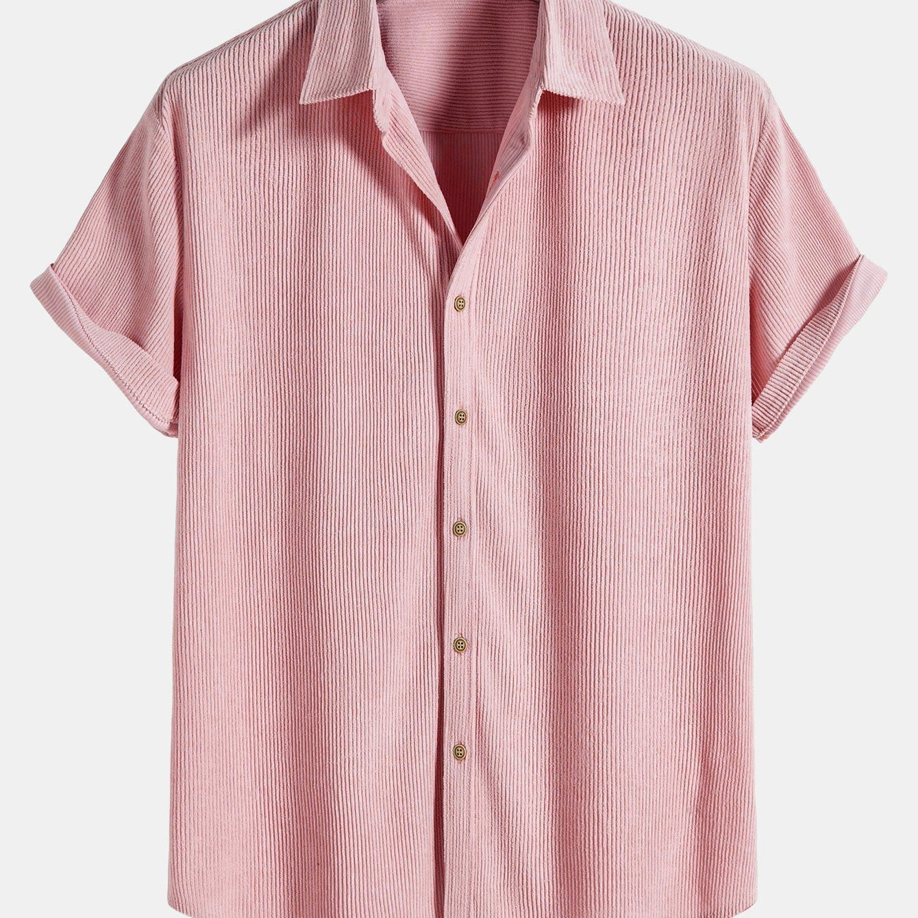 Corduroy Button Short Sleeve Shirt