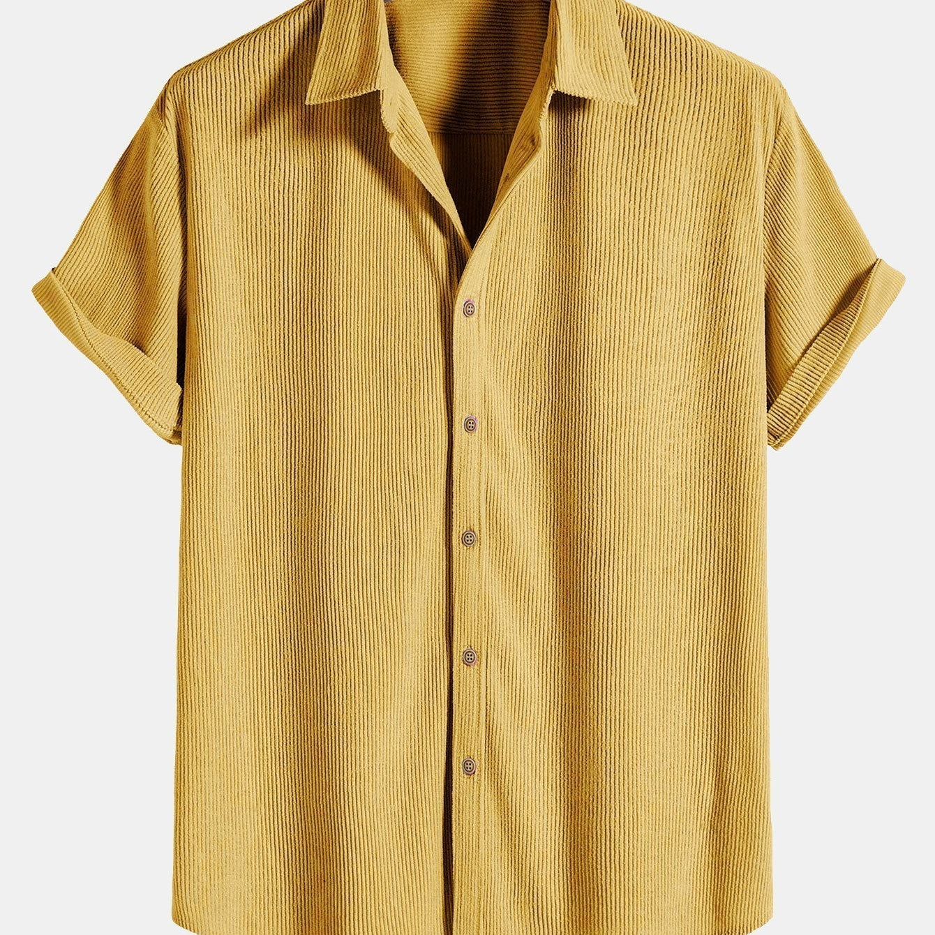 Corduroy Button Short Sleeve Shirt