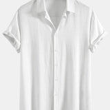 Linen Rayon Mix Button Shirt & Straight Leg Linen Pants