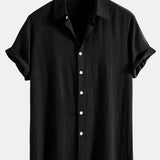 Linen Rayon Mix Button Shirt & Straight Leg Linen Pants