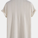 Textured Jacquard Cuban Shirt & Crinkle-Texture Straight-Leg Trousers