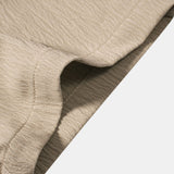 Ruched texture<tc>red</tc> V-neck shirt &amp; crepe texture<tc>red</tc> Straight pants