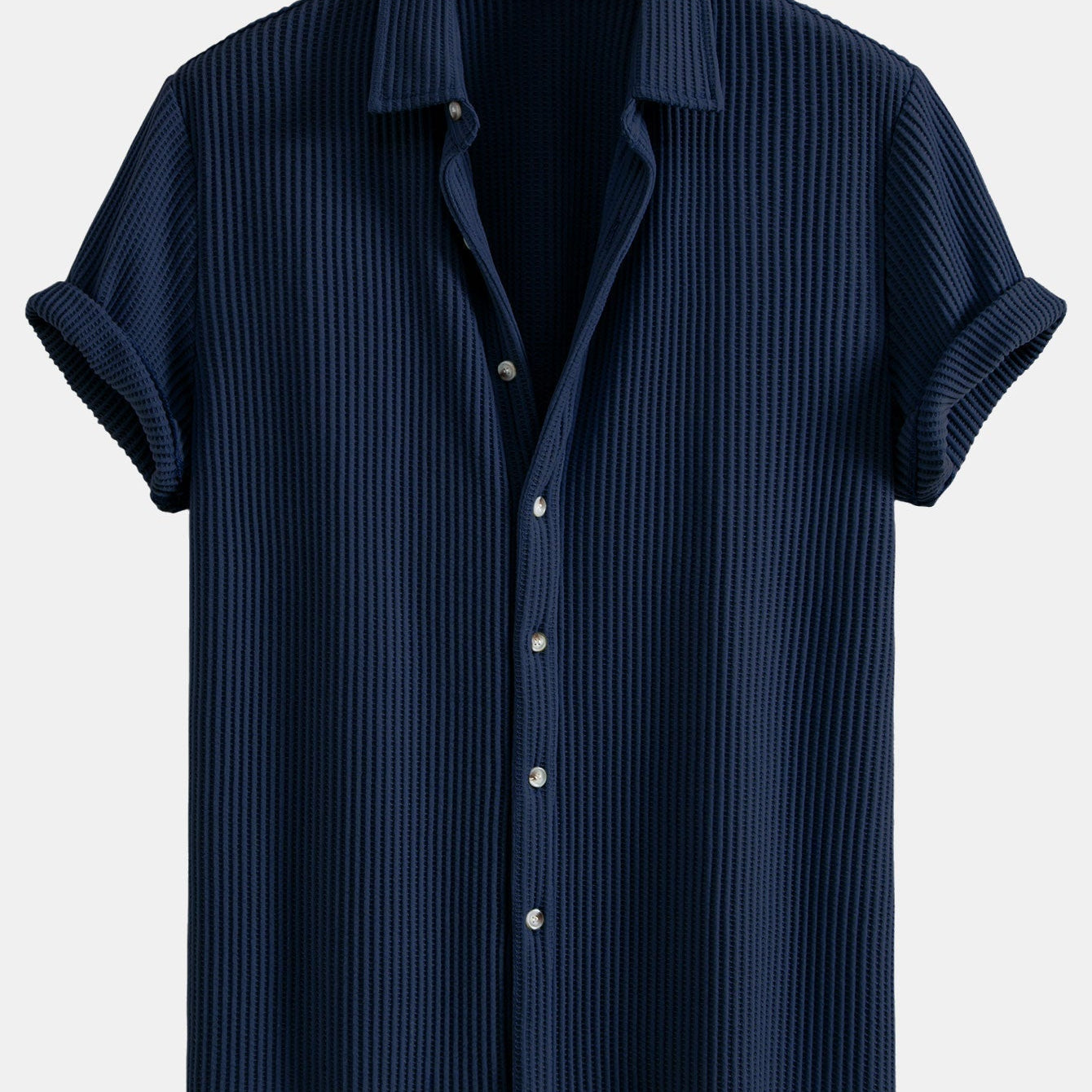 Button-Up Waffle Shirt