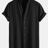 Ruched texture<tc>red</tc> V-neck shirt &amp; crepe texture<tc>red</tc> Straight pants