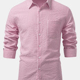Striped Button-Up Seersucker Shirt