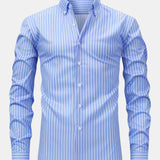 Long Sleeve Striped Shirt with Buttons