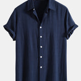 Linen Rayon Mix Button Shirt & Straight Leg Linen Pants