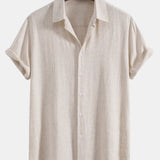 Linen Rayon Mix Button Shirt & Straight Leg Linen Pants