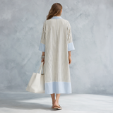 Effortless Striped Midi Dress