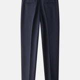 Linen Ribbed Knit Polo & Slim Fit Tapered Trousers
