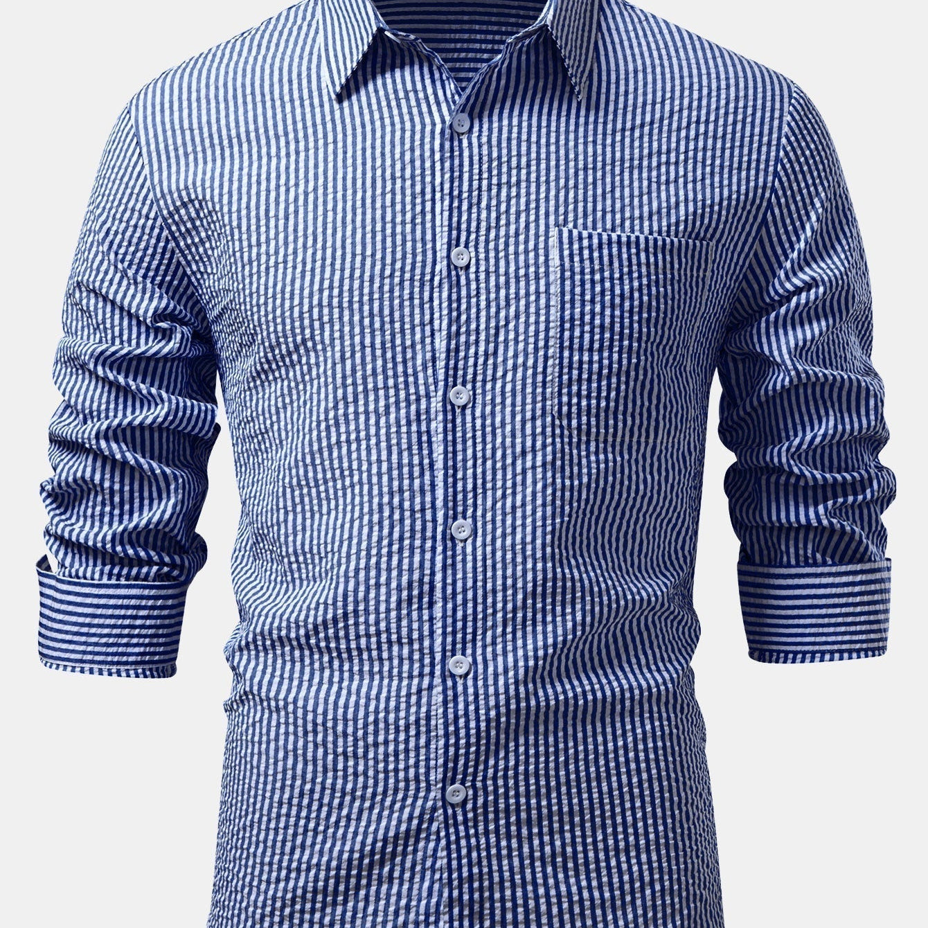 Striped Button-Up Seersucker Shirt