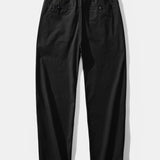 Twist Knit Polo & Elastic Waist Straight Leg Trousers