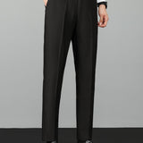 Contrast Trim Waffle Zipper Knit Polo & Slim Fit Tapered Trousers