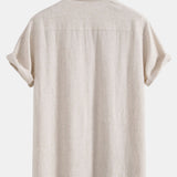 Linen Rayon Mix Button Shirt & Straight Leg Linen Pants