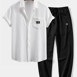 Short-Sleeve Waffle Shirt & Drawstring Waffle Joggers