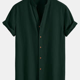 Ruched texture<tc>red</tc> V-neck shirt &amp; crepe texture<tc>red</tc> Straight pants