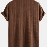 Textured Jacquard Cuban Shirt & Crinkle-Texture Straight-Leg Trousers