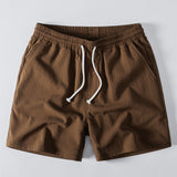 Twisted Jacquard Button Up Knit Shirt & Crinkle Textured Drawstring 5" Shorts