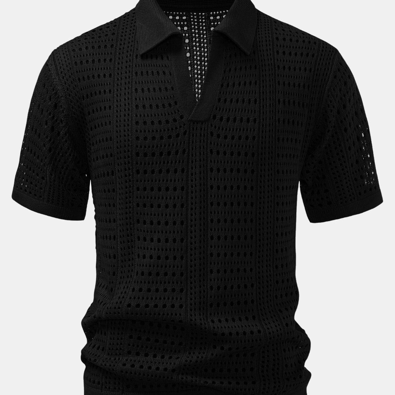 V-Neck Polo Shirt with Hook