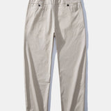 Contrast Trim Textured Zipper Knit Polo & Elastic Waist Straight Leg Trousers