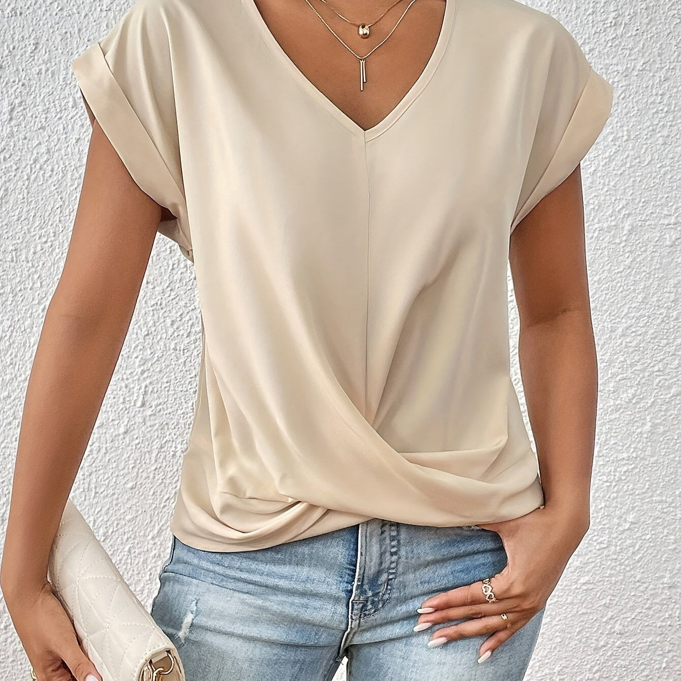Cleo™ Classic T-shirt with V Neckline