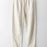 Stripe Button Up Knit Shirt & Straight Leg Linen Pants
