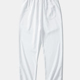 Geometry Rhombus Jacquard Button Up Shirt & Crinkle Textured Straight Leg Pants