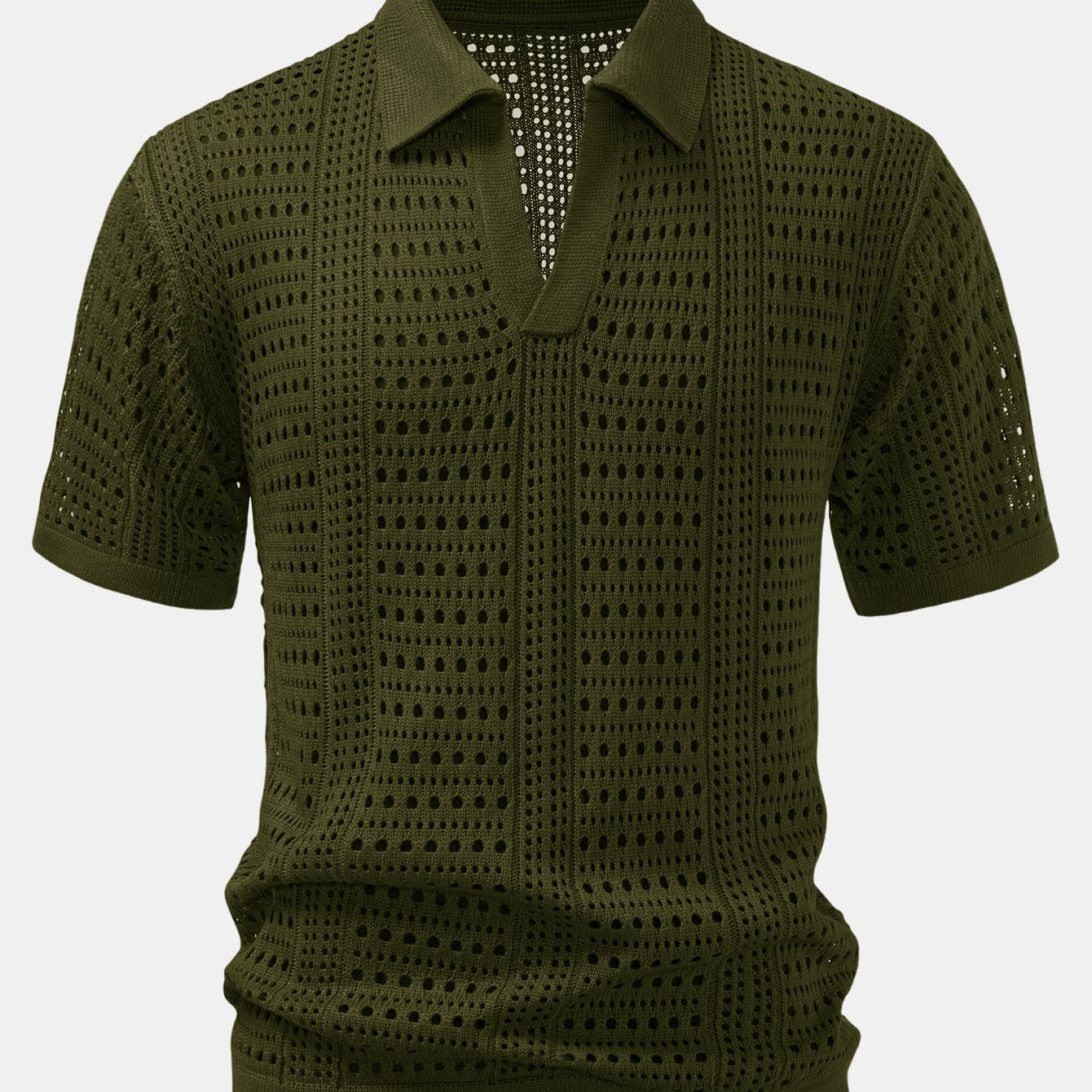V-Neck Polo Shirt with Hook