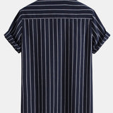 Cotton-Blend Striped Button-Up Shirt & Straight-Leg Linen Trousers