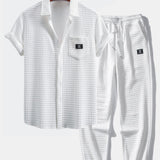 Short-Sleeve Waffle Shirt & Drawstring Waffle Joggers