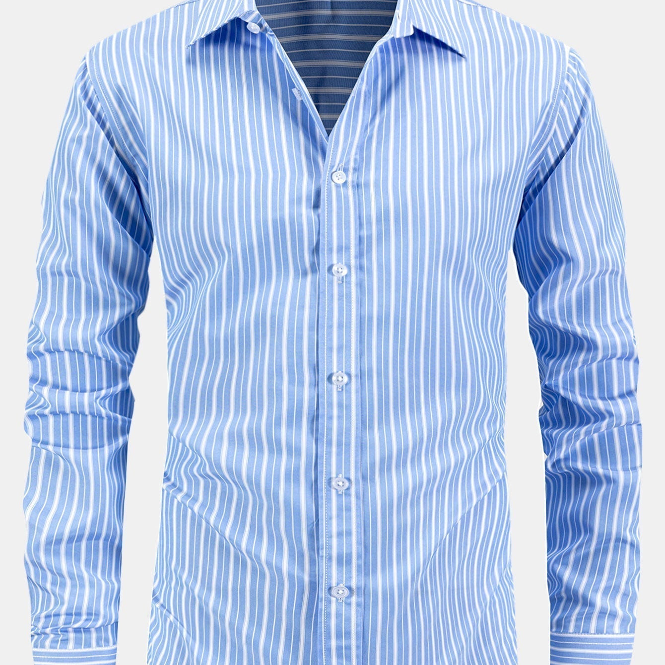 Long Sleeve Striped Button-Up Shirt