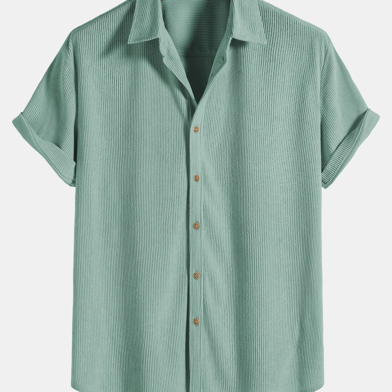 Corduroy Button Short Sleeve Shirt