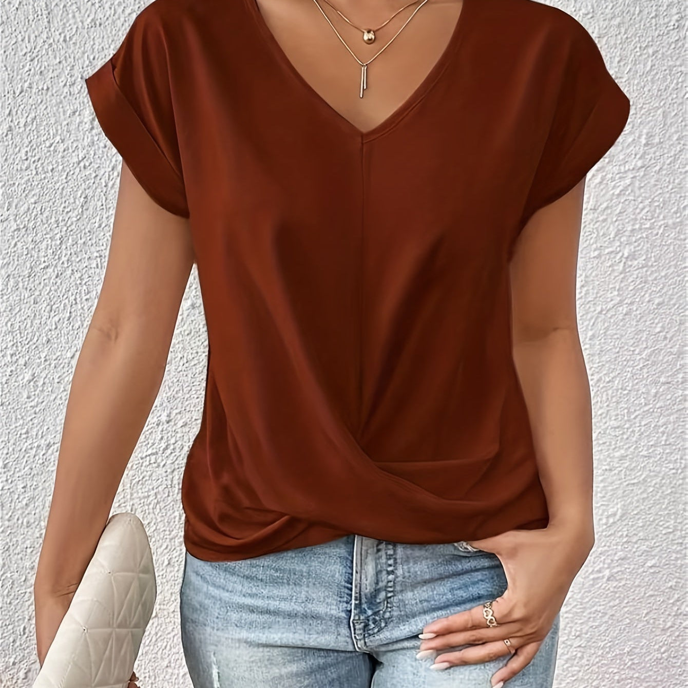 Cleo™ Classic T-shirt with V Neckline