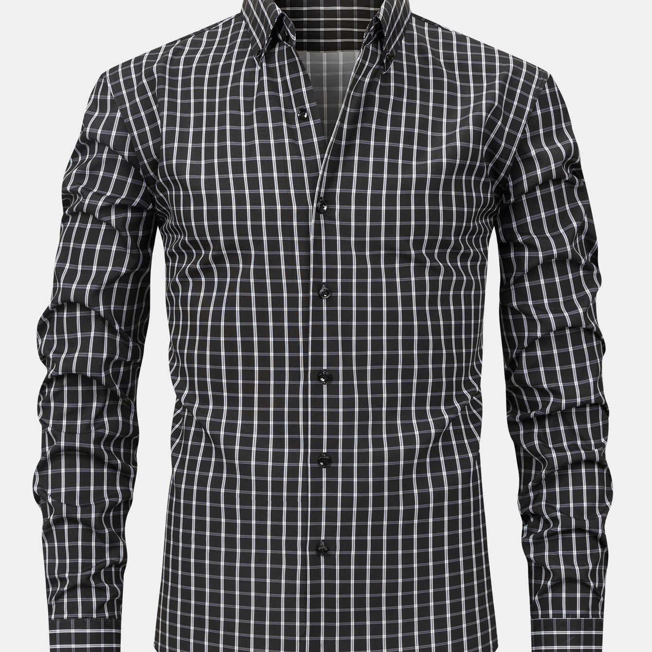 Long Sleeve Checkered Shirt with Buttons