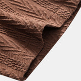 Textured Jacquard Cuban Shirt & Crinkle-Texture Straight-Leg Trousers