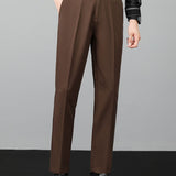 Twisted Jacquard Crew Neck Button Up Knit Shirt & Slim Fit Tapered Trousers