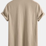 Ruched texture<tc>red</tc> V-neck shirt &amp; crepe texture<tc>red</tc> Straight pants