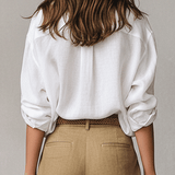 Bohemian Effortless Linen White Blouse