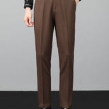 Twisted Jacquard Crew Neck Button Up Knit Shirt & Slim Fit Tapered Trousers