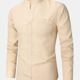 Textured Long Sleeve Turtleneck Shirt