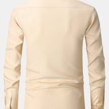 Textured Long Sleeve Turtleneck Shirt