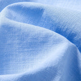 Short Sleeve Linen Look Stand Collar Shirt & Crinkle Textured Straight Leg Pants