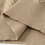 Geometric Jacquard Open Knit Polo & Straight Leg Ribbed Pants