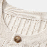 Twisted Jacquard Crew Neck Button Up Knit Shirt & Slim Fit Tapered Trousers