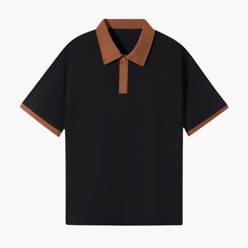 Enzo Laurent | Contrast Collar Polo with Modern Leisure Elegance For Men