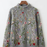 Maurine™ | Vintage Floral Knit Jumper