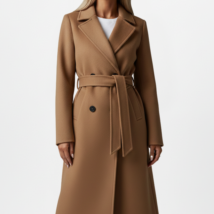 Charlotte Beaumont | Double Breasted Long Coat For Women