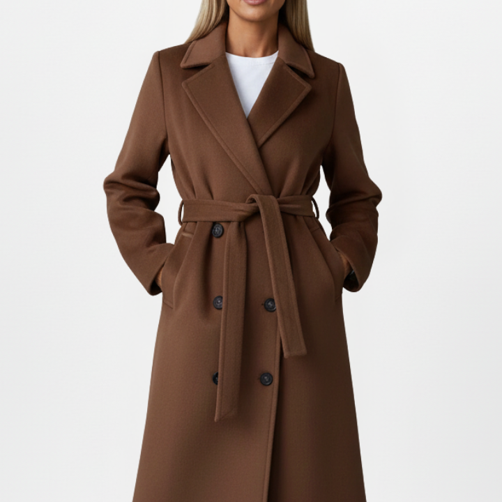 Charlotte Beaumont | Double Breasted Long Coat For Women