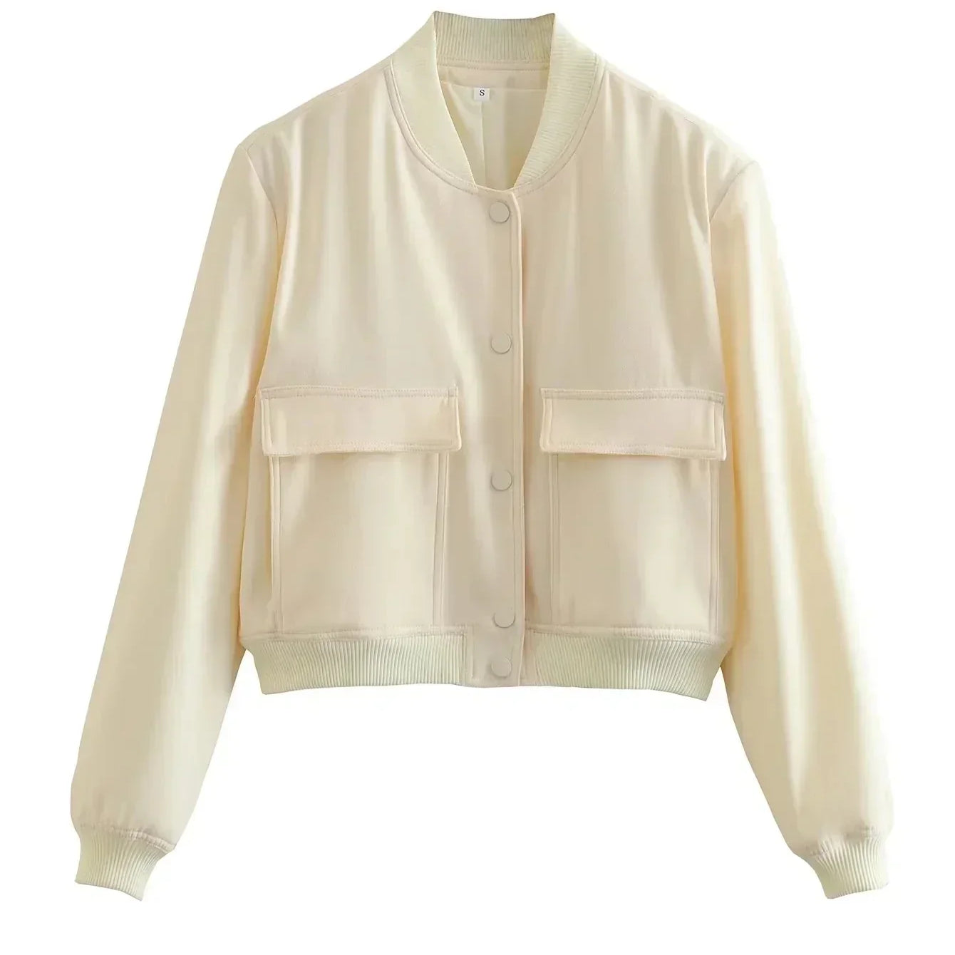 Alessia Romano | Cropped Snap-Button Structured Bomber Jacket For Women
